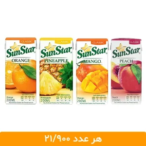 پک ترکیبی آبمیوه‌ پاکتی سان استار - 24 عددی