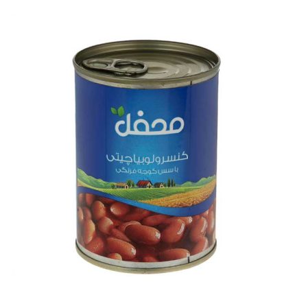 کنسرو لوبیا چیتی محفل در سس گوجه فرنگی - 380 گرمی