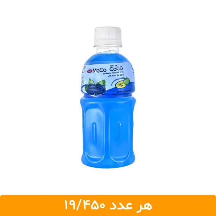 آبمیوه بلوبری با تکه های نارگیل موکو موکو (طرح موگو موگو) - بسته 12 عددی