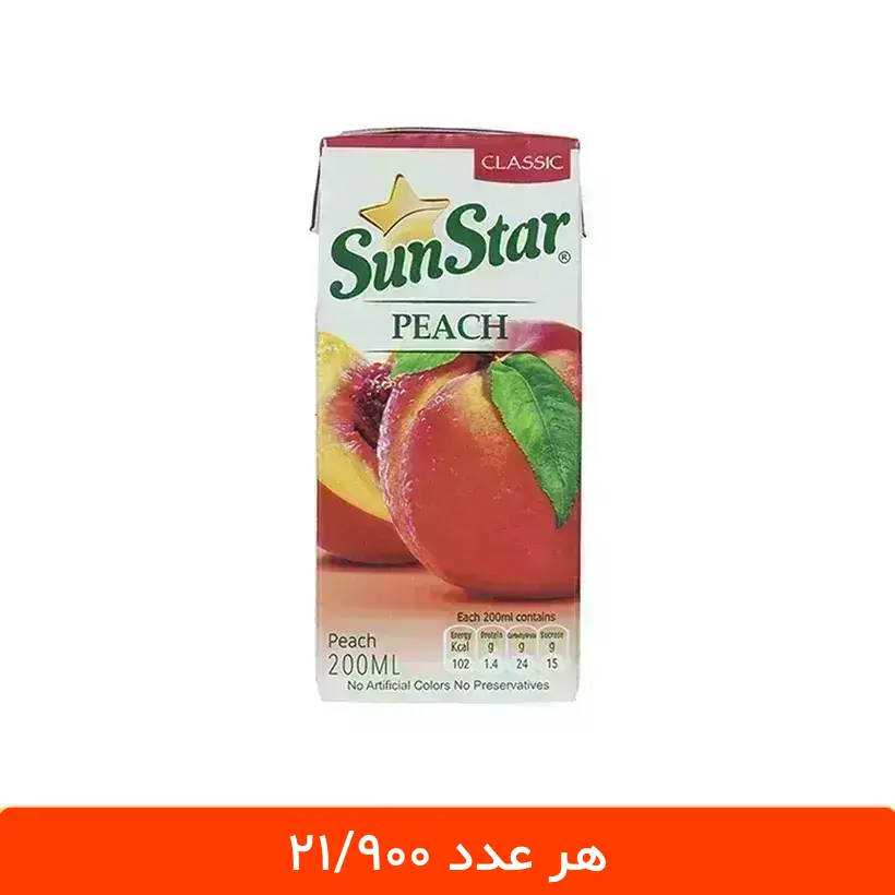 shahromde-price-template3-1 نکتار پاکتی هلو سان استار - بسته 18 عددی