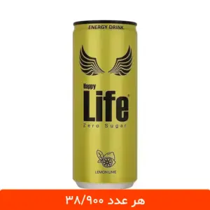 نوشابه انرژی زا بدون قند با طعم لیمو هپی لایف – 12 عددی - هپی لایف رنگی