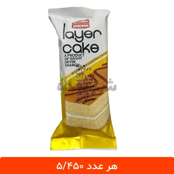 کیک لایه ای تی تاپ سیمرغ موزی 45 گرم - 36 عددی