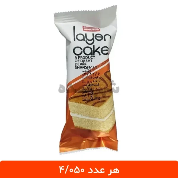 کیک لایه ای تی تاپ سیمرغ پرتقالی 45 گرم - 36 عددی