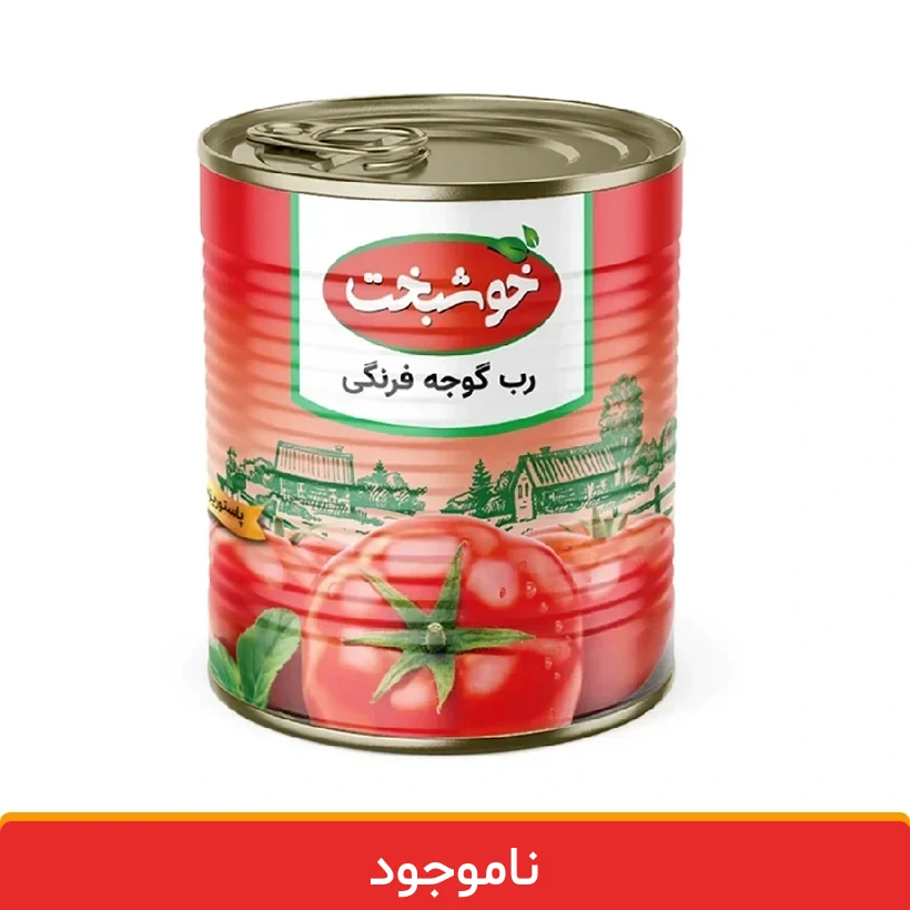 khoshbakht2-1 رب گوجه فرنگی خوشبخت 800 گرمی - بسته 6 عددی