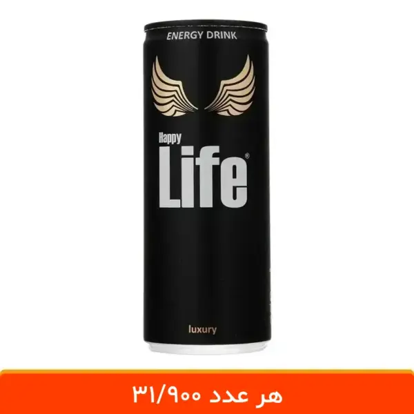 نوشابه انرژی زا هپی لایف مشکی 250 میلی لیتر - بسته 12 عددی