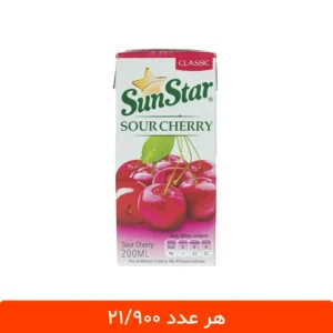 آبمیوه پاکتی آلبالو سان استار 200 میلی لیتر - 18 عددی