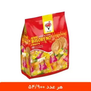بیسکوئیت پاکتی کرمدار میوه ای آدرین - بسته 6 عددی