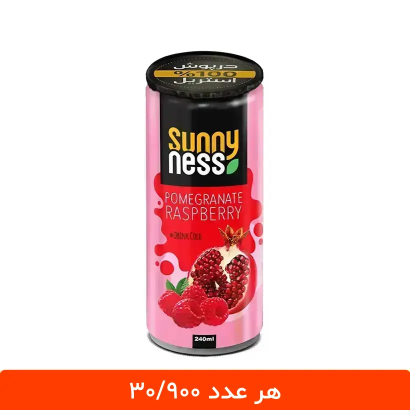 7848ec61f251ac71ac6f8ed769e5b20e7396736a_1717486271 آبمیوه انار تمشک سانی نس قوطی 240 میلی لیتری - 12 عددی