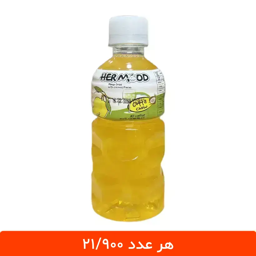 hermood anbe3 آبمیوه انبه با تکه های نارگیل هرمود - 6 عددی