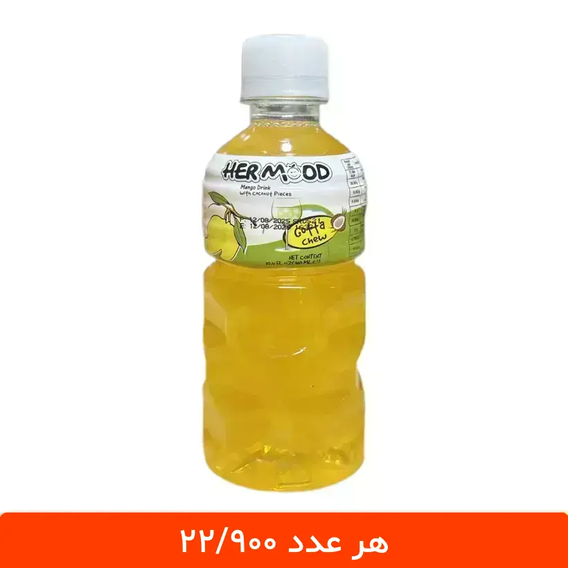 hermood anbe3 آبمیوه انبه با تکه های نارگیل هرمود - 6 عددی